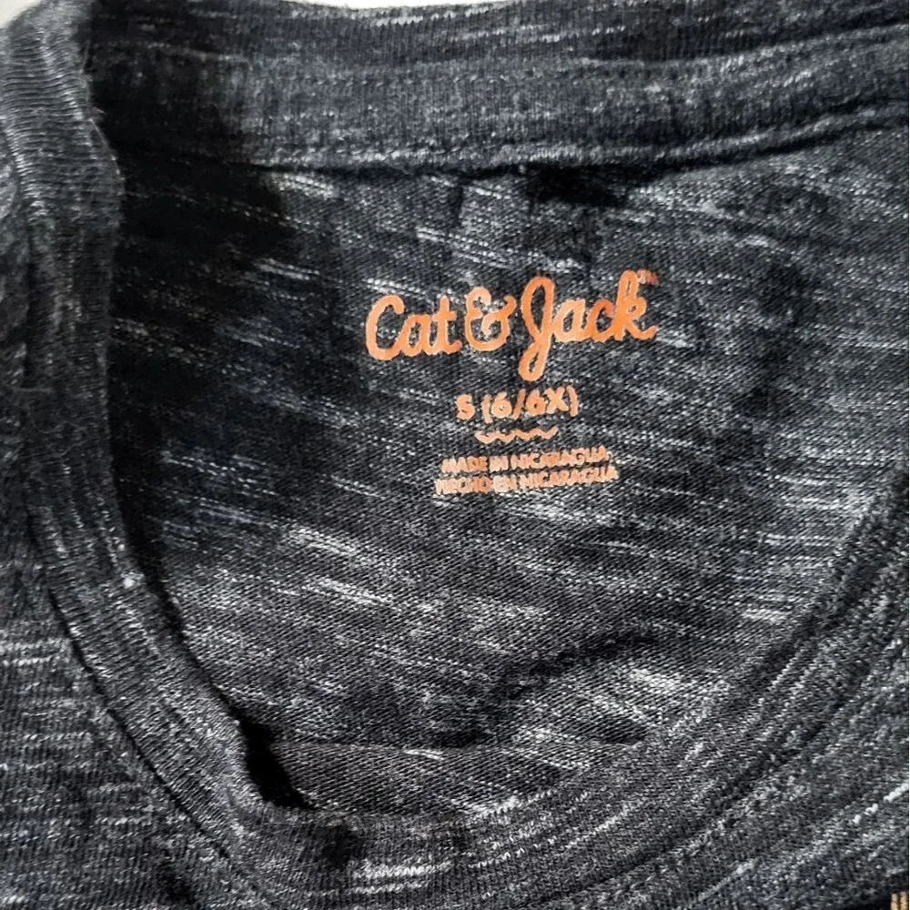 Cat & Jack Girls Gray Worlds Best Sister Short Sleeve Graphic Tee Sz Small 6/6X